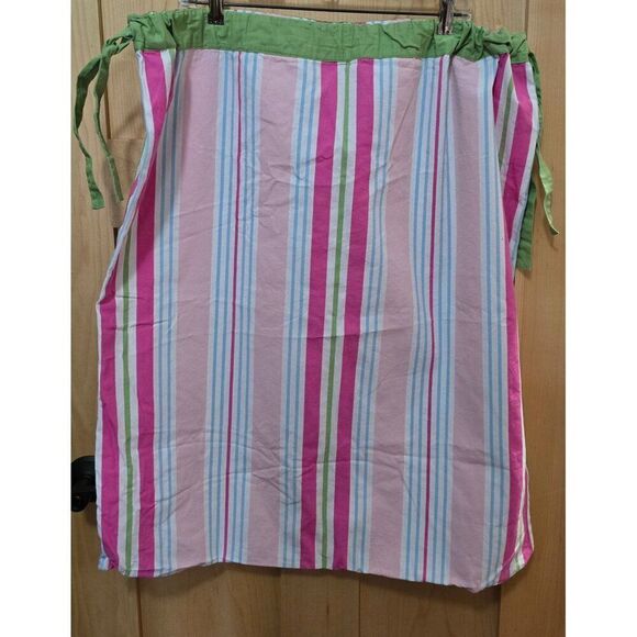 Pottery Barn Kids Striped Cotton Storage/Laundry bag With Green Ties - Picture 1 of 9